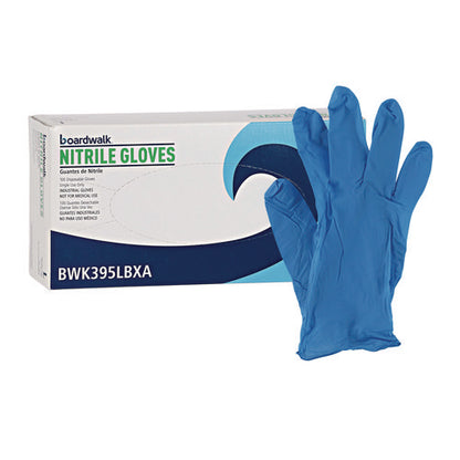 395 Series Disposable General-purpose Nitrile Gloves, Powder-free, Large, 5 Mil Thick, 9.5" Long, Blue, 100/box