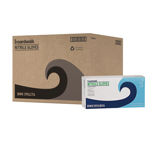 395 Series Disposable General-purpose Nitrile Gloves, Powder-free, Large, 5 Mil Thick, 9.5" Long, Blue, 100/box, 10 Boxes/ct