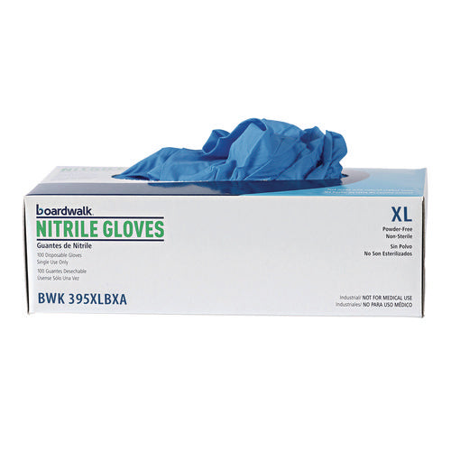 395 Series Disposable General-purpose Nitrile Gloves, Powder-free, X-large, 5 Mil Thick, 9.5" Long, Blue, 100/box