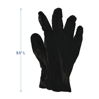 396 Series Disposable General-purpose Nitrile Gloves, Powder-free, Large, 4.4 Mil Thick, 9.5" Long, Black, 100/box