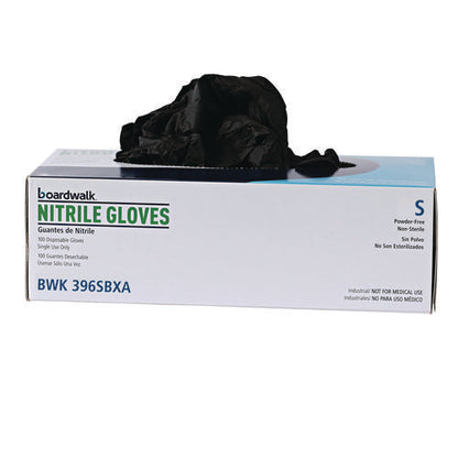 396 Series Disposable General-purpose Nitrile Gloves, Powder-free, Small, 4.4 Mil Thick, 9.5" Long, Black, 100/box