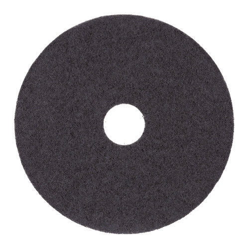Stripping Floor Pads, 12" Diameter, Black, 5/carton