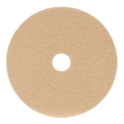 Burnishing Floor Pads, 19" Diameter, Tan, 5/carton