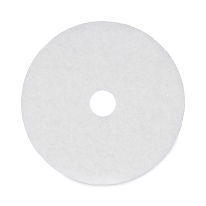 Polishing Floor Pads, 20" Diameter, White, 5/carton