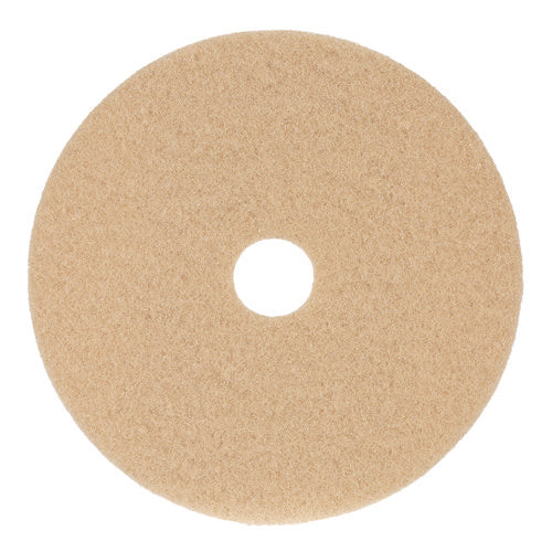 Burnishing Floor Pads, 27" Diameter, Tan, 5/carton