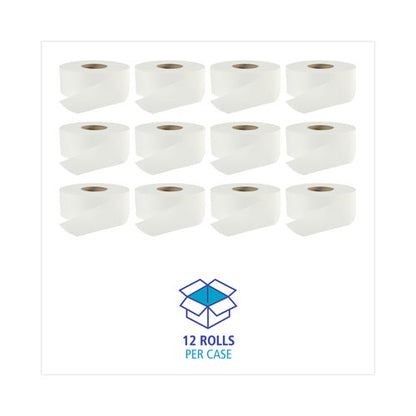 Jumbo Roll Bathroom Tissue, Septic Safe, 2-ply, 3.2" X 525 Ft, White, 12 Rolls/carton