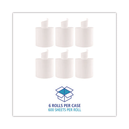 Center-pull Roll Towels, 2-ply, 10 X 7.6, White, 600/roll, 6/carton