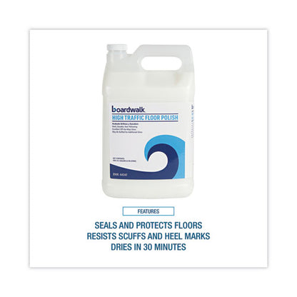 High Traffic Floor Polish, Apply 3 To 5 Coats Per Application, Unscented, 1 Gal Bottle, 4/carton
