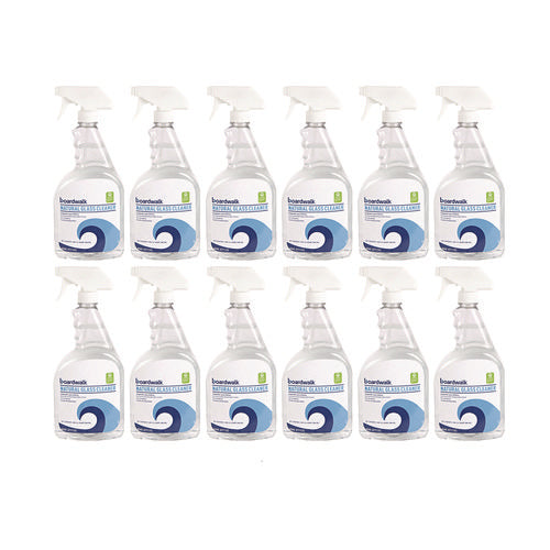Natural Glass Cleaner, Unscented, 32 Oz Trigger Spray Bottle, 12/carton