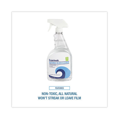 Natural Glass Cleaner, Unscented, 32 Oz Trigger Spray Bottle, 12/carton