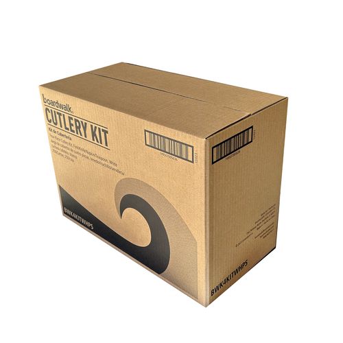 Four-piece Polystyrene Cutlery Kit, Mediumweight, Fork/knife/napkin/spoon, Plastic, White, 250/carton