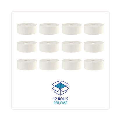 Jrt Jumbo Roll Bathroom Tissue, Septic Safe, 2-ply, 3.3" X 1,000 Ft, White, 12 Rolls/carton