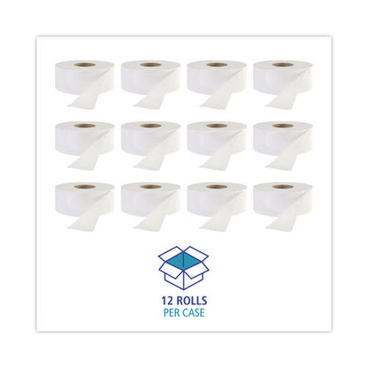 Jrt Jr. Bath Tissue, Jumbo, Septic Safe, 1-ply, 3.3" X 2,000 Ft, White, 12 Rolls/carton
