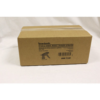 Chemical-resistant Trigger Sprayer 320cr, Fits 32 Oz Bottles, 9.5" Tube, Gray, 24/carton