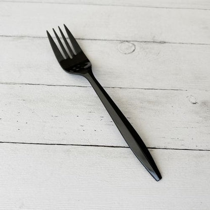 Mediumweight Polypropylene Cutlery, Fork, Plastic, Black, 1,000/carton