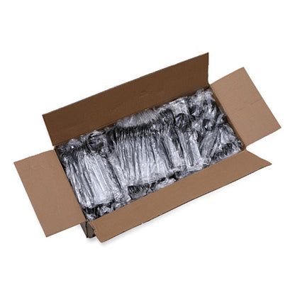 Heavyweight Wrapped Polystyrene Cutlery, Fork, Plastic, Black, 1,000/carton