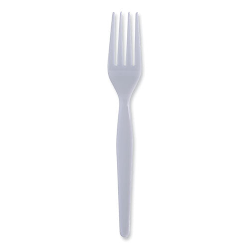 Heavyweight Polystyrene Cutlery, Fork, Plastic, White, 1,000/carton