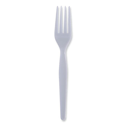 Heavyweight Polystyrene Cutlery, Fork, Plastic, White, 1,000/carton