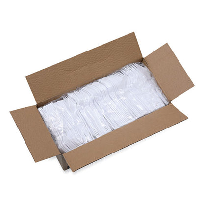 Heavyweight Polystyrene Cutlery, Fork, Plastic, White, 1,000/carton
