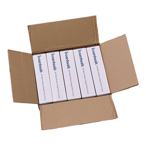 Mediumweight Polystyrene Cutlery, Fork, Plastic, White, 100/box, 10 Boxes/carton