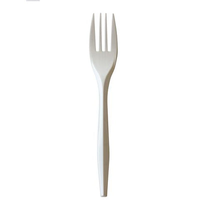Mediumweight Polypropylene Cutlery, Fork, 5.51", Plastic, White, 1,000/carton
