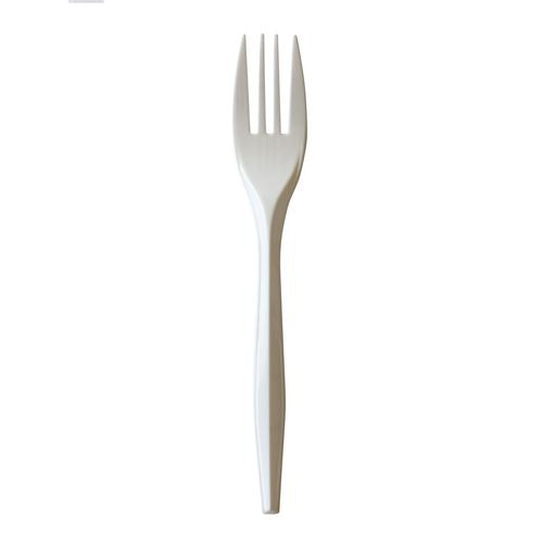 Mediumweight Polypropylene Cutlery, Fork, 5.51", Plastic, White, 1,000/carton