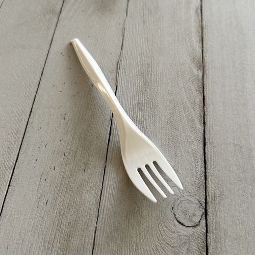 Mediumweight Polypropylene Cutlery, Fork, 5.51", Plastic, White, 1,000/carton