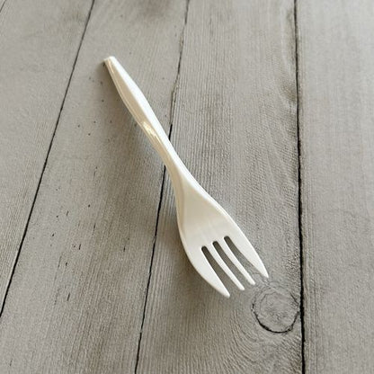 Mediumweight Polypropylene Cutlery, Fork, 5.51", Plastic, White, 1,000/carton