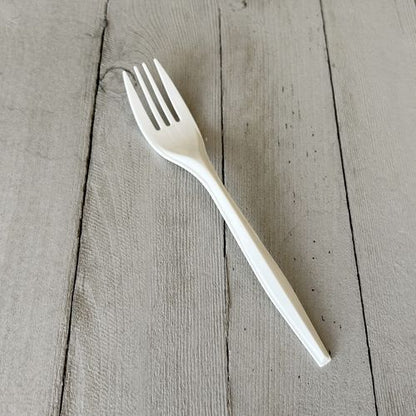 Mediumweight Polypropylene Cutlery, Fork, 5.51", Plastic, White, 1,000/carton