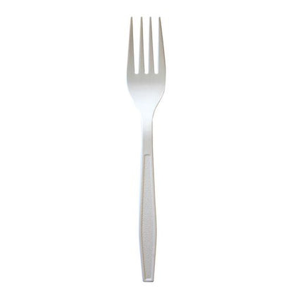 Heavyweight Polypropylene Cutlery, Fork, 7.09", Plastic, White, 1,000/carton