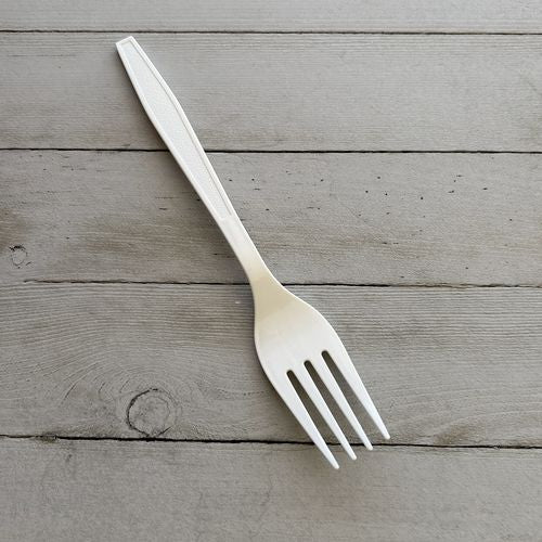 Heavyweight Polypropylene Cutlery, Fork, 7.09", Plastic, White, 1,000/carton