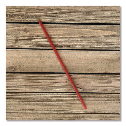 Wrapped Giant Straws, 10.25", Polypropylene, Red, 300/pack, 4 Packs/carton