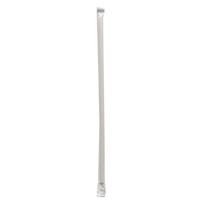 Wrapped Giant Straws, 10.25", Polypropylene, Red/white Striped, 300/pack, 4 Packs/carton
