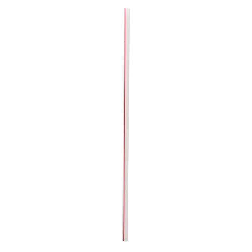 Wrapped Giant Straws, 10.25", Polypropylene, Red/white Striped, 300/pack, 4 Packs/carton