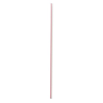 Wrapped Giant Straws, 10.25", Polypropylene, Red/white Striped, 300/pack, 4 Packs/carton