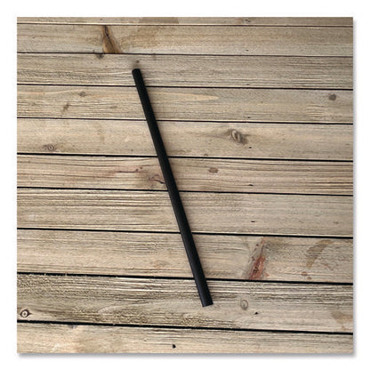 Giant Straws, 7.75", Polypropylene, Black, 150/pack, 10 Packs/carton