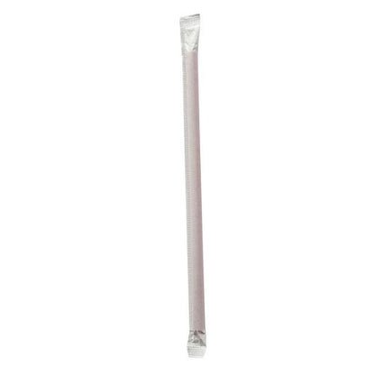 Wrapped Giant Straws, 7.75", Polypropylene, Red, 300/pack, 24 Packs/carton