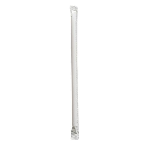Wrapped Giant Straws, 7.75", Polypropylene, Red/white Striped, 300/pack, 24 Packs/carton