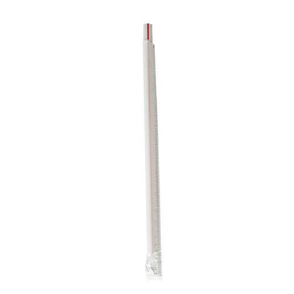 Wrapped Giant Straws, 7.75", Polypropylene, Red/white Striped, 300/pack, 24 Packs/carton