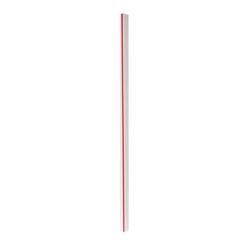 Wrapped Giant Straws, 7.75", Polypropylene, Red/white Striped, 300/pack, 24 Packs/carton