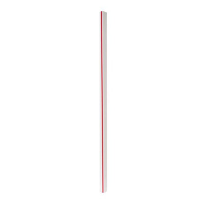 Wrapped Giant Straws, 7.75", Polypropylene, Red/white Striped, 300/pack, 24 Packs/carton