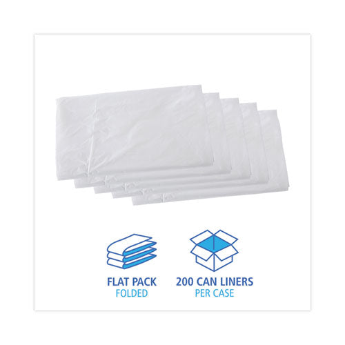 High Density Industrial Can Liners Flat Pack, 56 Gal, 16 Mic, 43" X 48", Natural, Flat Pack, 200/carton