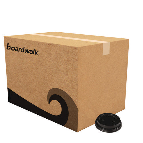 Hot Cup Lids, Fits 10 Oz To 20 Oz Hot Cups, Plastic, Black, 1,000/carton