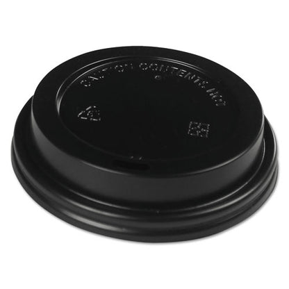Hot Cup Lids, Fits 10 Oz To 20 Oz Hot Cups, Plastic, Black, 1,000/carton