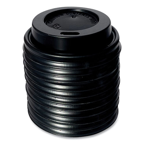 Hot Cup Lids, Fits 4 Oz Hot Cups, Plastic, Black, 1,000/carton