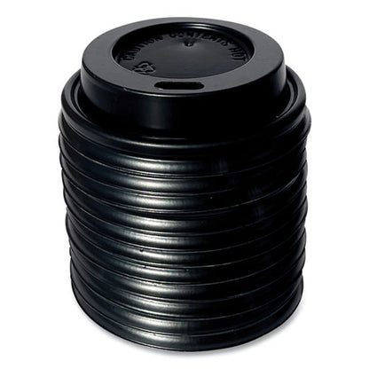 Hot Cup Lids, Fits 4 Oz Hot Cups, Plastic, Black, 1,000/carton