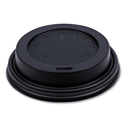 Hot Cup Lids, Fits 8 Oz Hot Cups, Plastic, Black, 1,000/carton