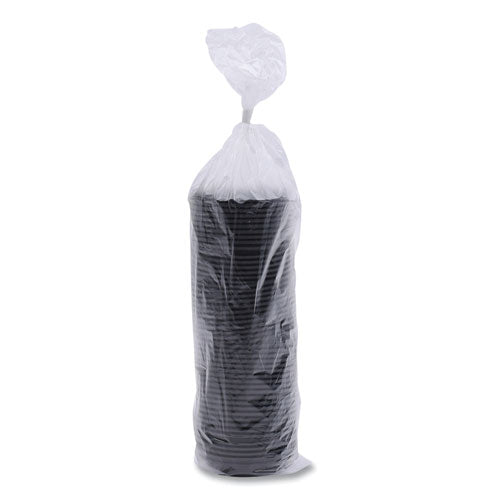 Hot Cup Lids, Fits 8 Oz Hot Cups, Plastic, Black, 1,000/carton