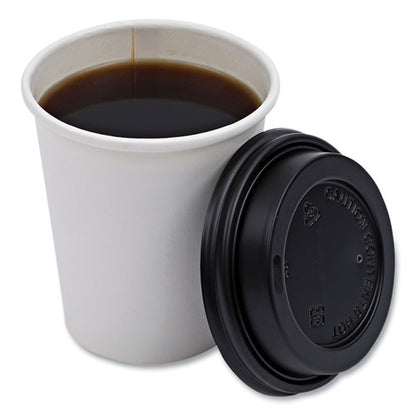 Hot Cup Lids, Fits 8 Oz Hot Cups, Plastic, Black, 1,000/carton