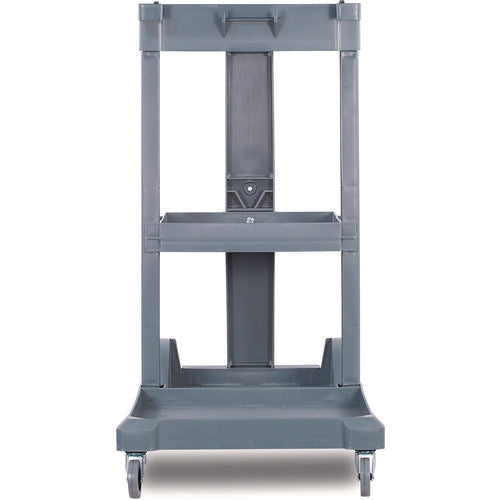 Janitor's Cart, Plastic, 4 Shelves, 1 Bin, 19" X 45" X 39", Gray